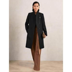 REISS Max Petite Wool-Blend Wrapover Mid-Length Coat